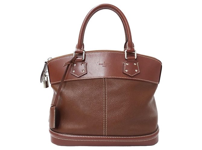 Borsa Louis Vuitton Lockit PM in pelle Suhali Marrone