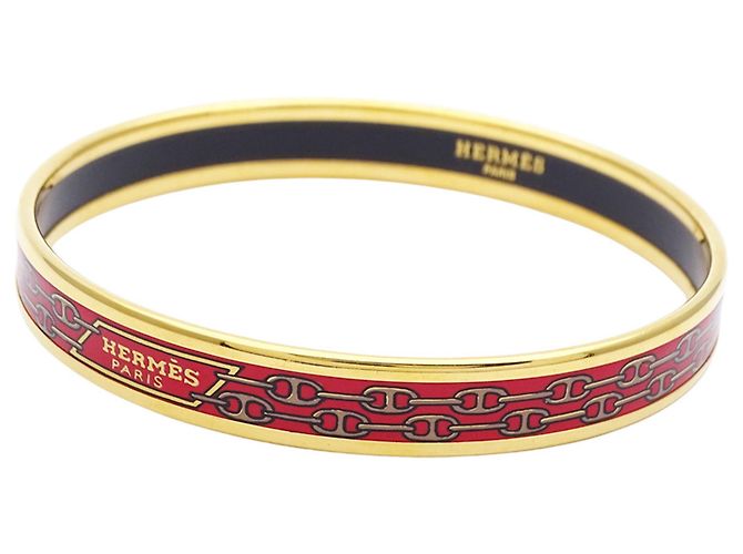 Hermès Brazalete de metal rojo Hermes Roja