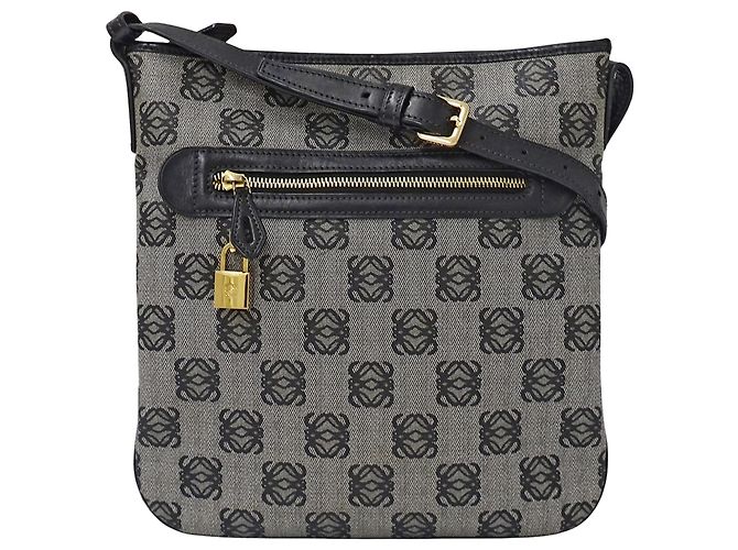 Borsa Loewe nera e grigia Marrone Nero