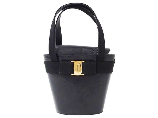 Borsa in pelle nera Salvatore Ferragamo Nero