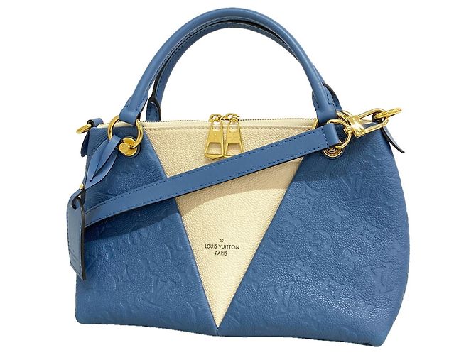 Borsa Louis Vuitton Monogram Empreinte V Tote BB Blu