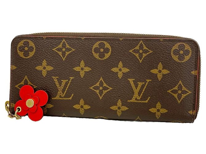 Louis Vuitton Monogram Portefeuille Clemence Long Wallet Red