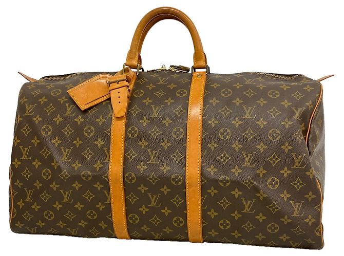 Sac Boston Louis Vuitton Monogram Keepall 55 Marron