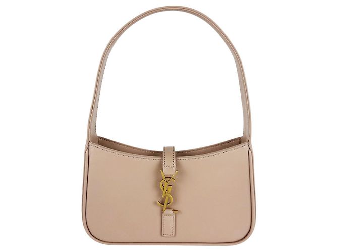 Autre Marque Bolsa de mão Saint Laurent em couro rosa bege