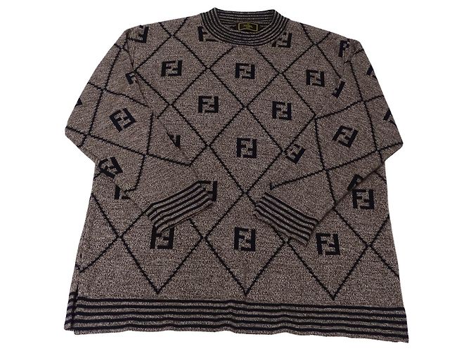 Fendi Pullover aus Acryl-Wolle in Braun