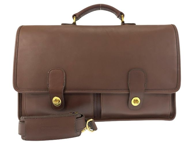 Mallette COACH en cuir marron vintage