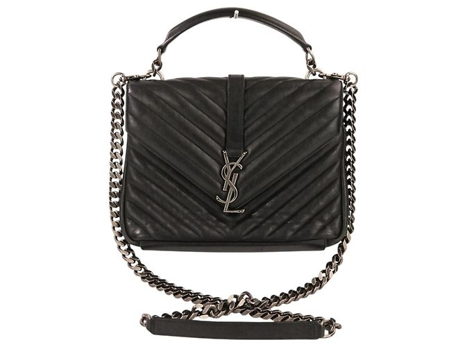 Borsa a tracolla in pelle College Medium Yves Saint Laurent Nero