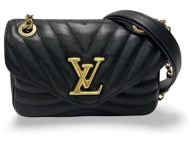 Bolsa Louis Vuitton New Wave Chain Bag NM em couro acolchoado PM Preto