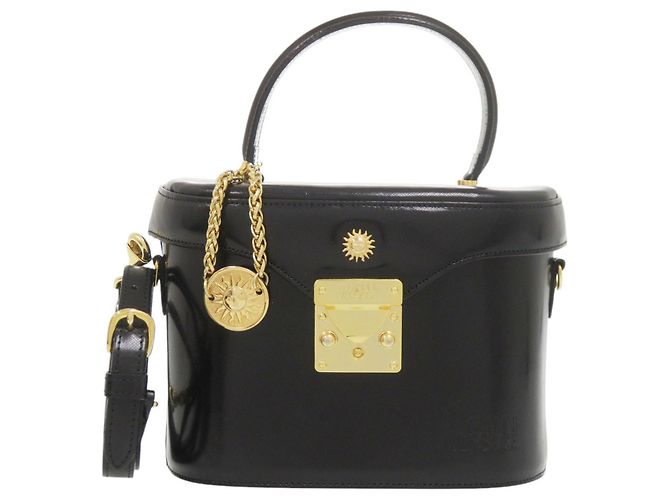 Borsa Vanity in pelle Versace Nero