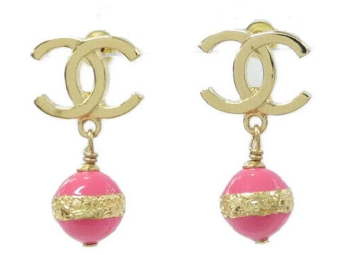 Orecchini a lobo Chanel Oro e Rosa D'oro