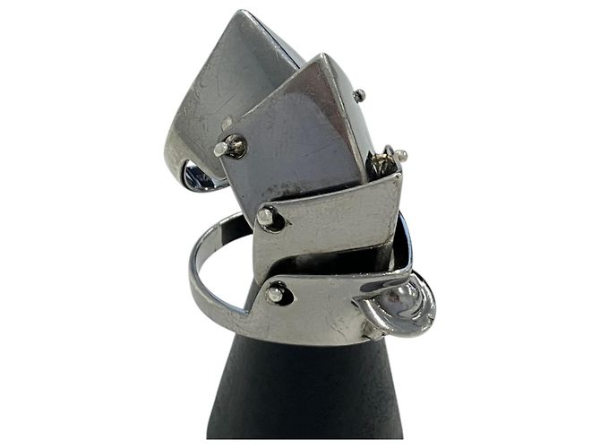 Set di Anelli Armor Band Vivienne Westwood Nero Argento