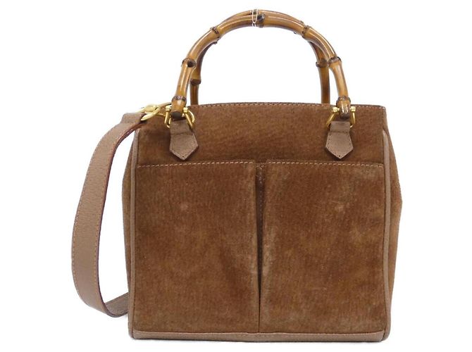 Borsa in camoscio marrone Gucci
