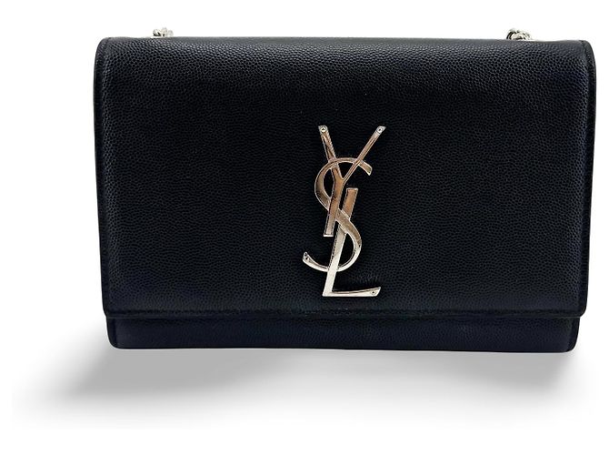 Autre Marque Saint Laurent Classic Monogram Grainy Leather Small Preto