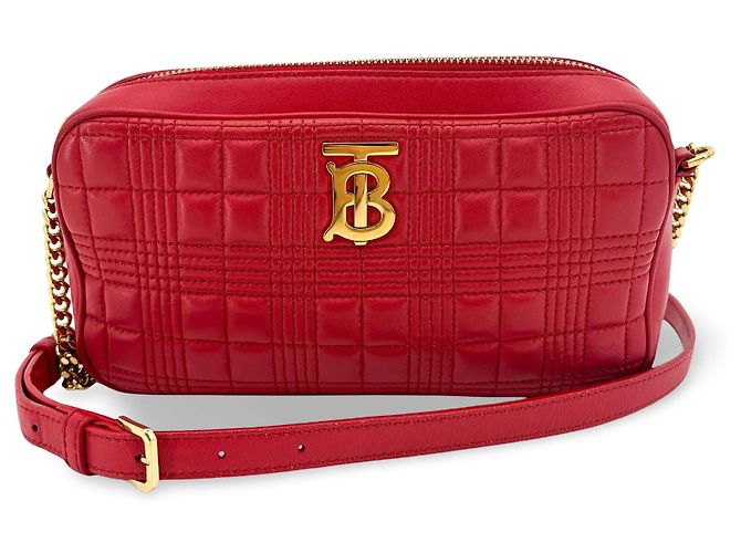 Burberry TB Camera Quilted Leather Small Doré