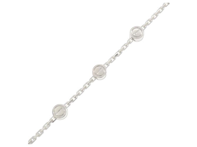 Pulseira de Berloques Cartier em Ouro Branco Dourado