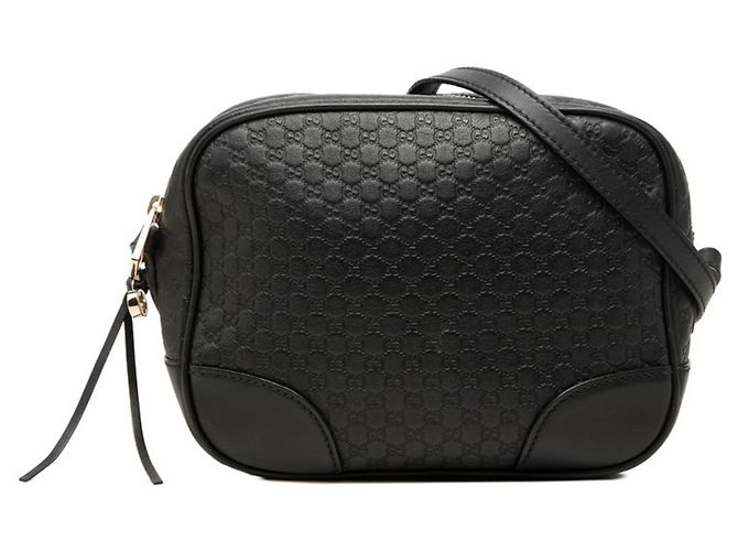 Borsa a tracolla Gucci Microguccissima Nero