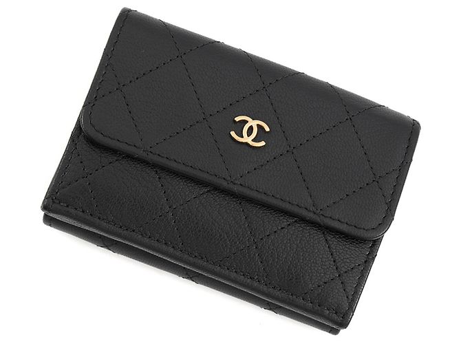 Chanel Matelasse Tri-fold Wallet Black