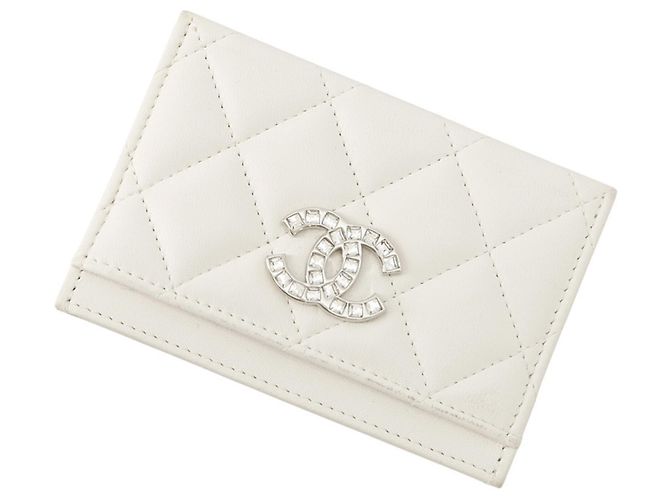 Chanel Lambskin Business Card Case White