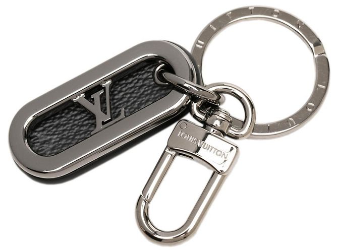 Louis Vuitton Monogram Eclipse Keyring Black Metallic