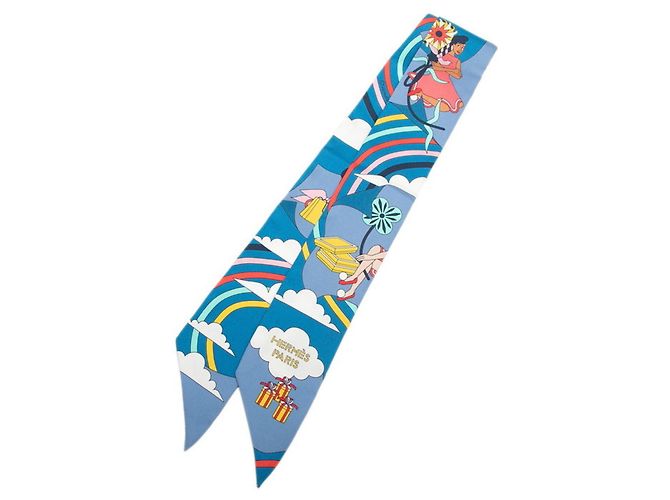 Hermès Pañuelo Hermes Twilly Flying Carré Azul Multicolor