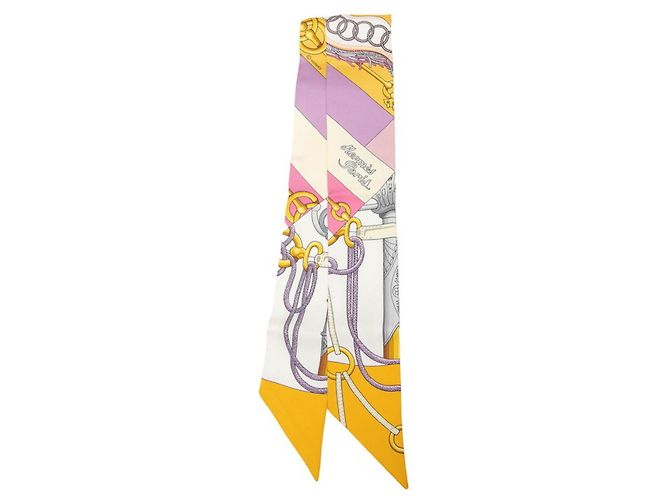 Hermès Pañuelo Twilly Cliquetis Hermes Multicolor Amarillo