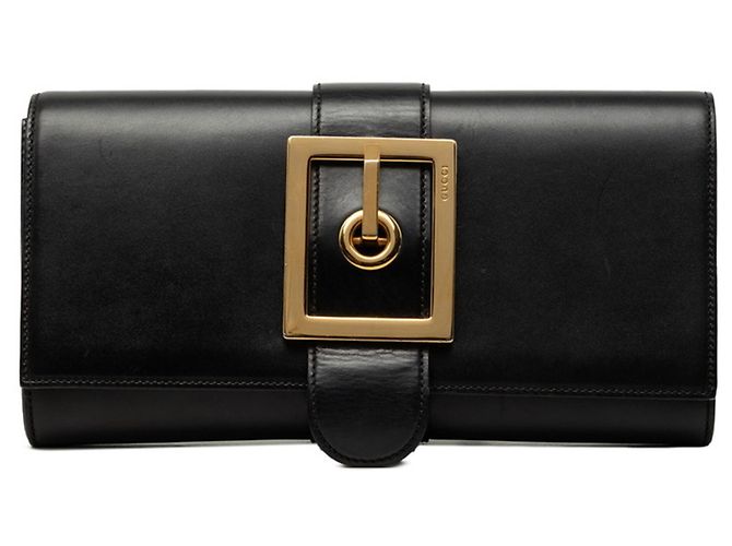 Gucci Clutch aus schwarzem Leder