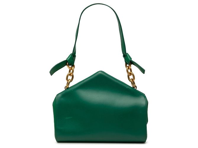 Bolsa Bottega Veneta em couro verde com corrente