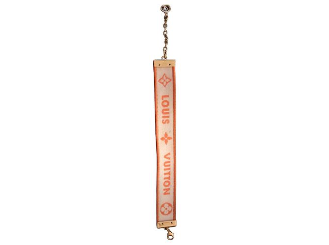 Bracelete Louis Vuitton Monogram Orange Branco Laranja