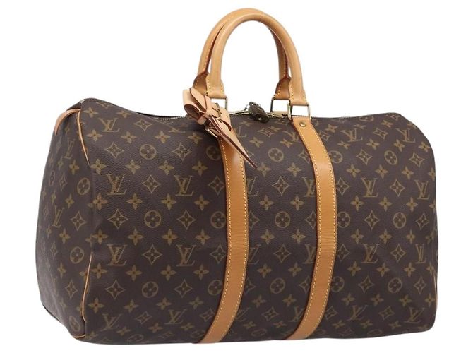 LOUIS VUITTON Monogram Keepall 45 Boston Bag M41428 LV Auth 201506V Monograma