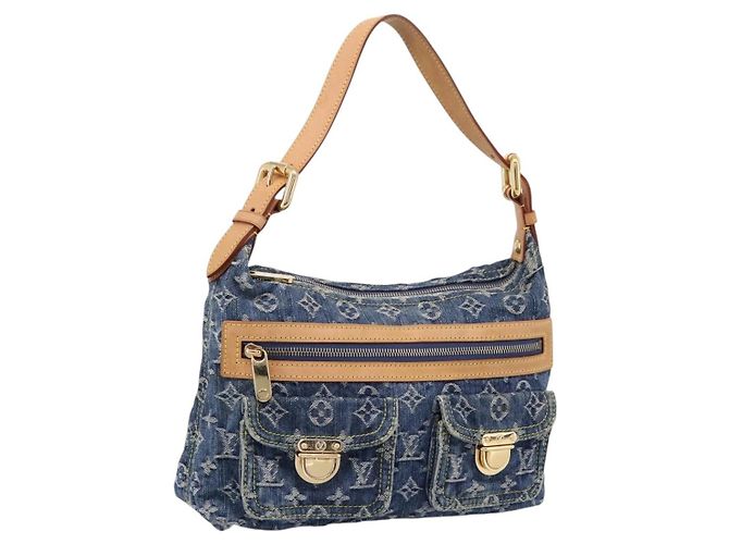 LOUIS VUITTON Monogram Denim Buggy PM Shoulder Bag Blue M95049 LV Auth yk20952V Monogramma