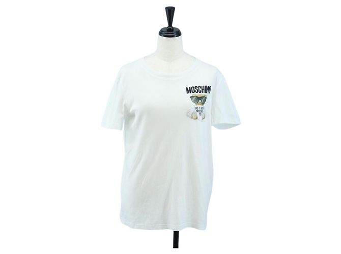 Camiseta de manga corta MOSCHINO de algodón blanco Auth 203736M