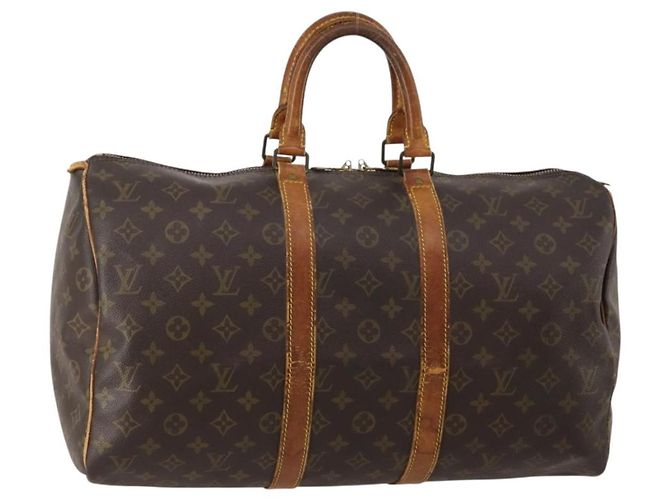 LOUIS VUITTON Monogram Keepall 45 Boston Bag M41428 LV Auth 201180 Monograma