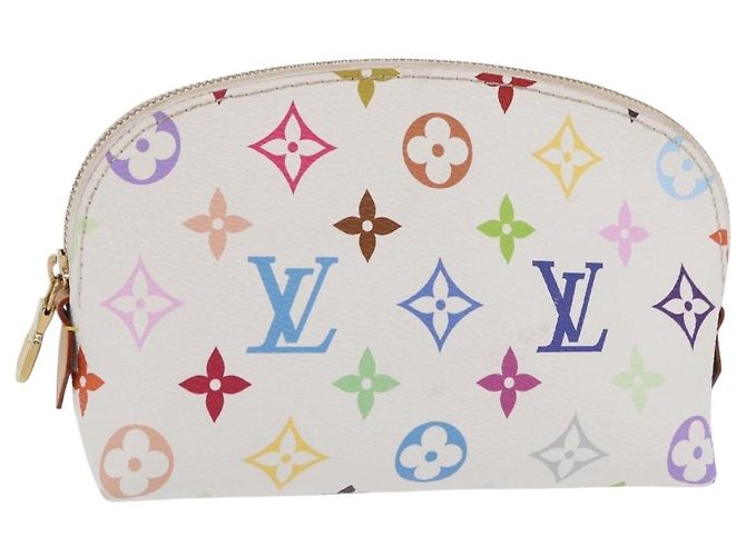 LOUIS VUITTON Monogram Multicolor Pochette Cosmetic PM White M47354 Auth mr3050V Weiß