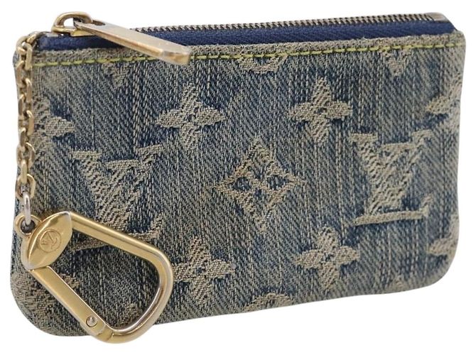 LOUIS VUITTON Monogram Denim Pochette Cles Purse Blue M95343 LV Auth 206350A
