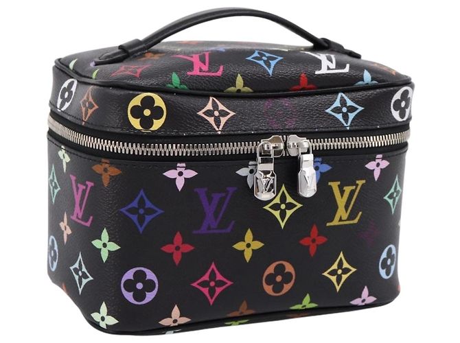 LOUIS VUITTON Monogram Multicolor Nice Mini Pouch Black M13747 LV Auth mr2917SM Nero