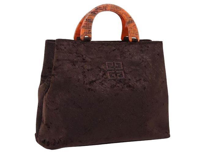 Bolsa de mão GIVENCHY Velor Brown Auth BA16185A Marrom