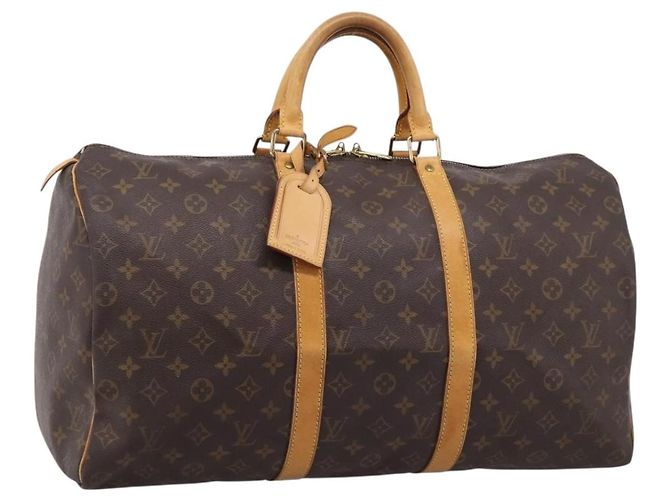 LOUIS VUITTON Monogram Keepall 50 Boston Bag M41426 LV Auth 204724A Monograma