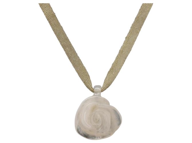 Collana Choker CHANEL Camelia in plastica Clear CC Auth bs37450
