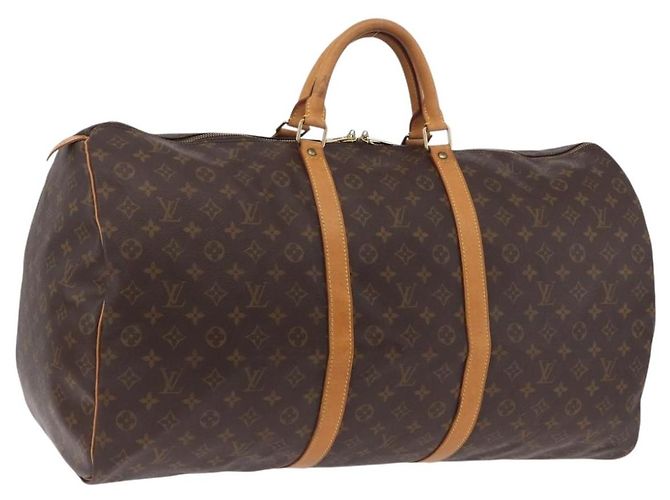 LOUIS VUITTON Monogram Keepall 60 Boston Bag M41422 LV Auth 203296A Monograma