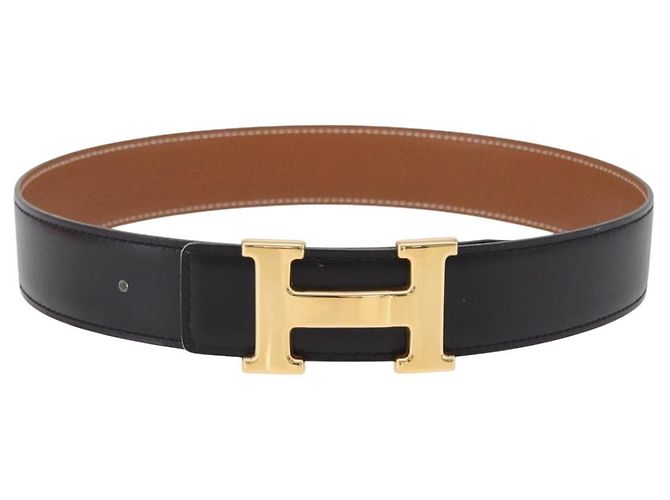 Hermès HERMES Gürtel Leder Schwarz Braun Auth mr2956V