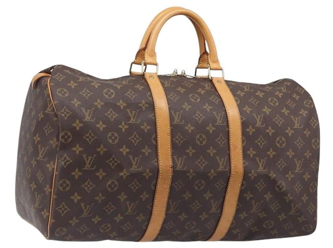 LOUIS VUITTON Monogram Keepall 50 Boston Bag M41426 LV Auth 201194V Monogramme