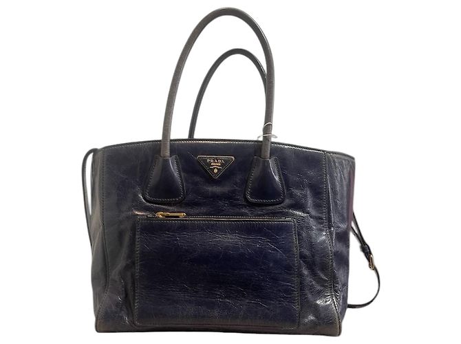 Double Sac Prada bleu marine Blue