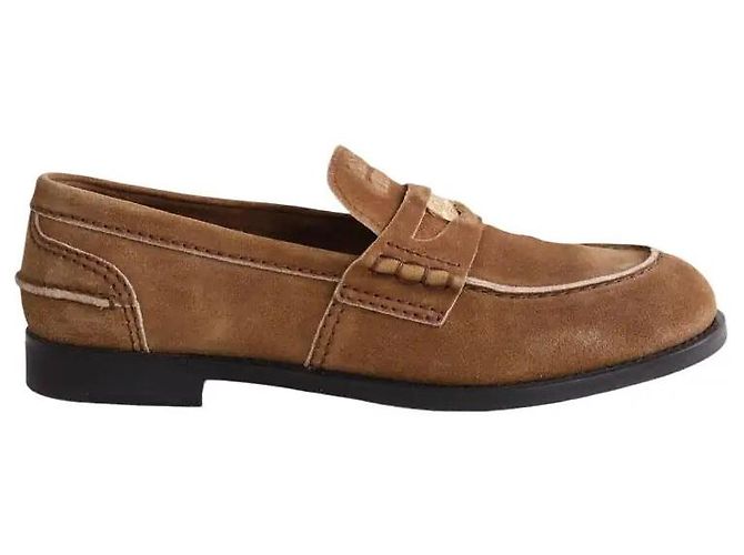 Mocasines Miu Miu de ante camel Camello