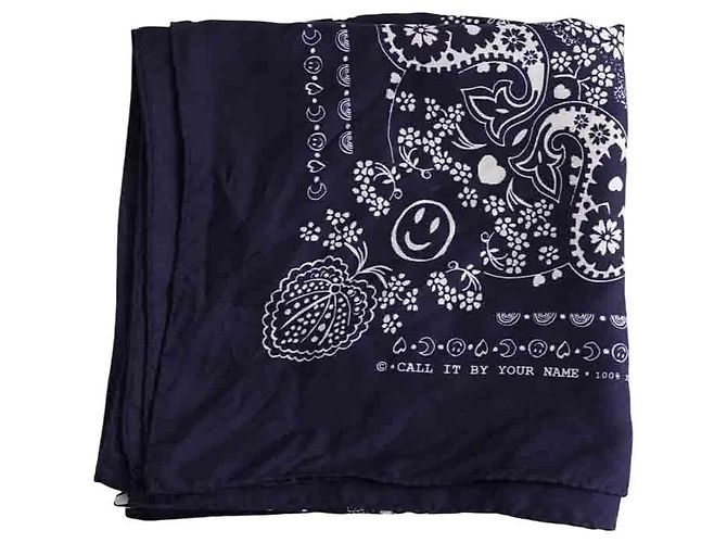 Autre Marque Navy blue square scarf
