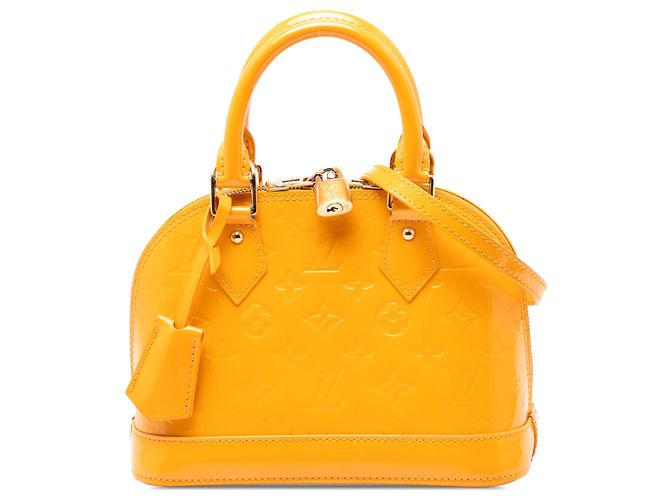 Borsa Satchel Louis Vuitton Monogram Vernis Alma BB Gialla Giallo