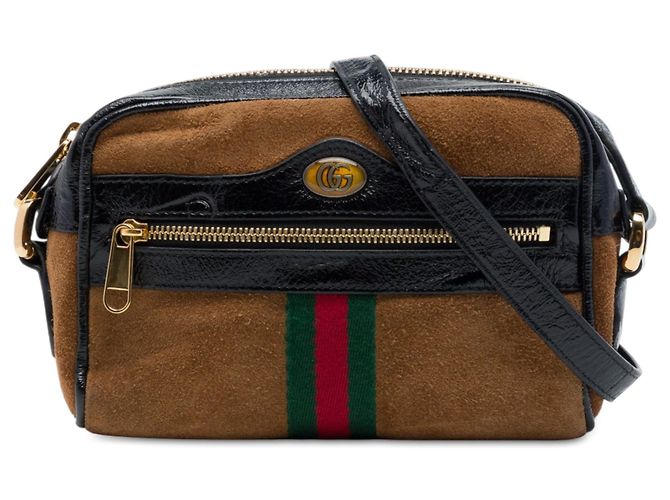 Borsa a tracolla Mini Suede Web Ophidia Gucci Marrone