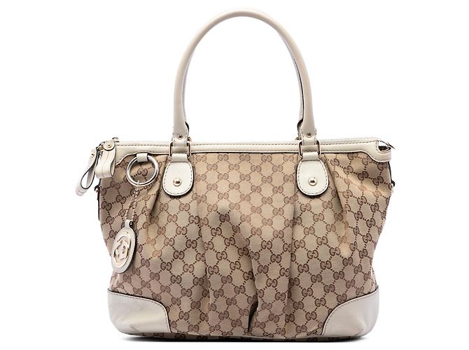 Borsa Gucci GG Canvas Sukey Bianca Bianco
