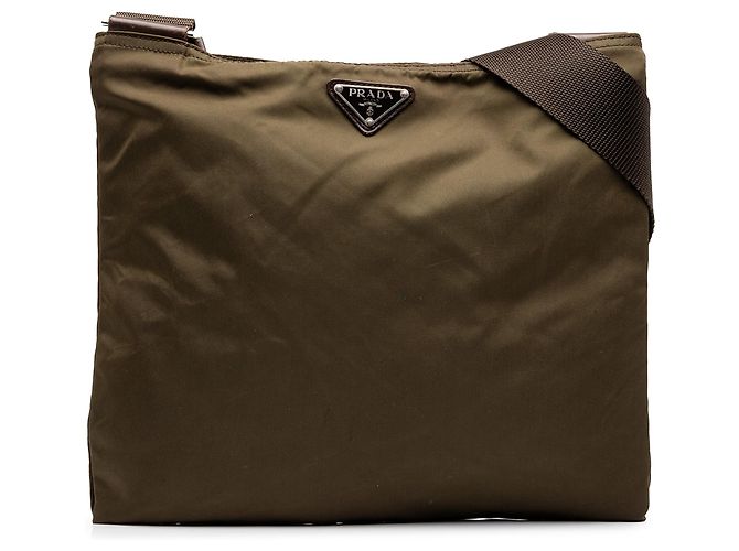 Sac crossbody Prada Tessuto marron avec fermeture éclair