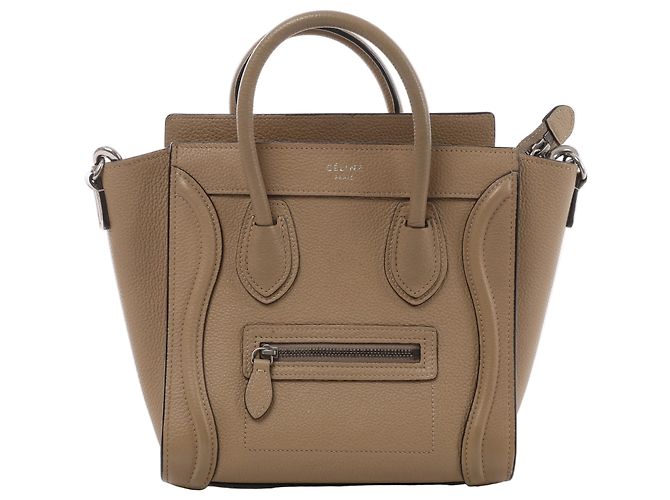 Céline Bolsa de mão 2Way Celine Luggage Nano em couro, Marrom Bege