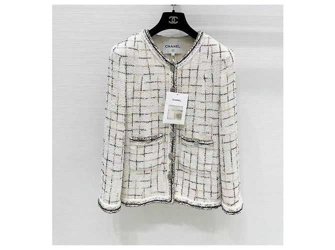 Chanel Tweed Jacket White Robot Print Multiple colors